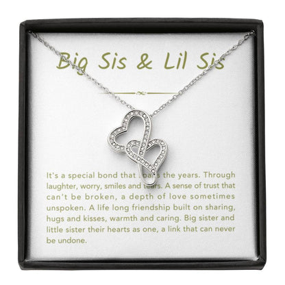Big Sis & Lil Sis Necklace - It's a special bond that spans the years - Gift for Sisters - Heart-to-heart Pendant Necklace - Personalize Memories