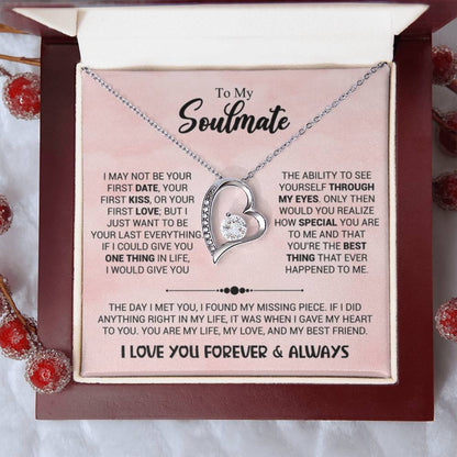 To My Soulmate Necklace - Gift for Soulmate for Valentine’s Day & Beyond - Forever Love Necklace - Personalize Memories