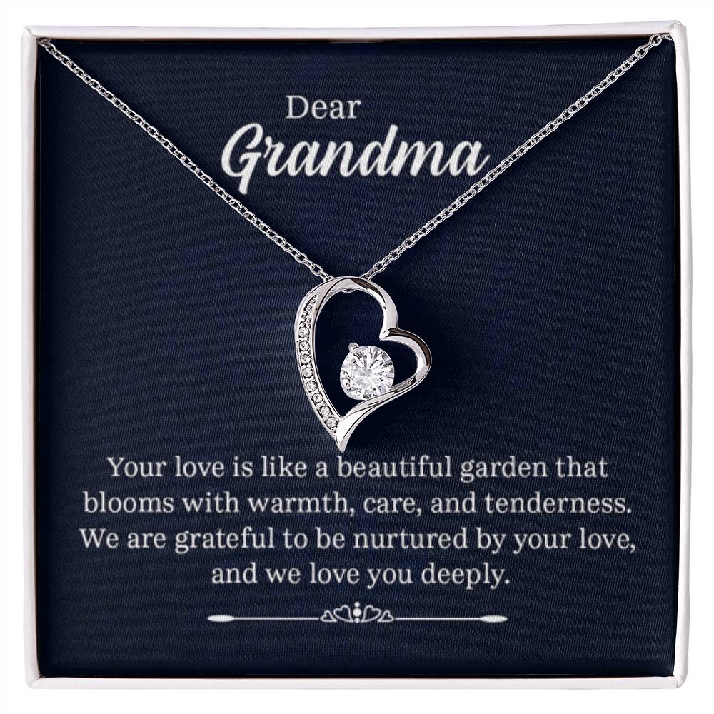 Dear Grandma - Your love is like a beautiful garden - Grandma Gift Grandma - Forever Love Necklace - Personalize Memories