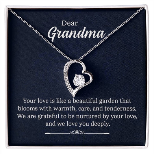 Dear Grandma - Your love is like a beautiful garden - Grandma Gift Grandma - Forever Love Necklace - Personalize Memories