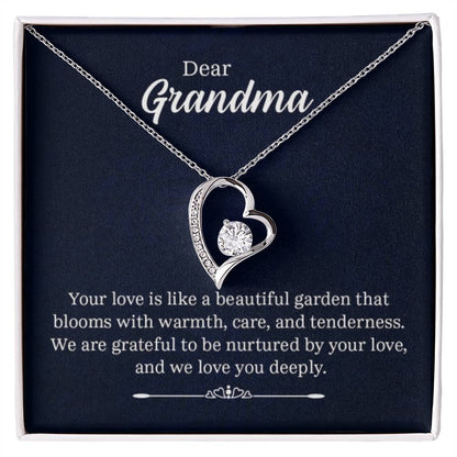 Dear Grandma - Your love is like a beautiful garden - Grandma Gift Grandma - Forever Love Necklace - Personalize Memories