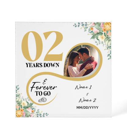 Personalized Acrylic Block, Custom Photo, Gifts For Couples, 2nd Anniversary Gifts For Husband And Wife, 2 Years Of Marriage