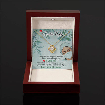 To My Doctor Wife Gift From Husband - Love Knot Necklace - Personalize Memories