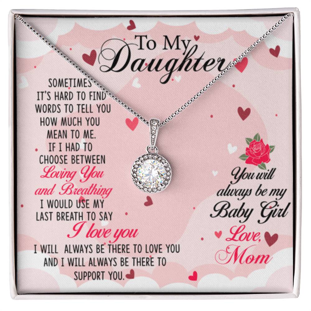 To My Daughter Necklace - Meaningful Daughter Gift from Mom for Forever Love & Support - Eternal Hope Necklace - Personalize Memories