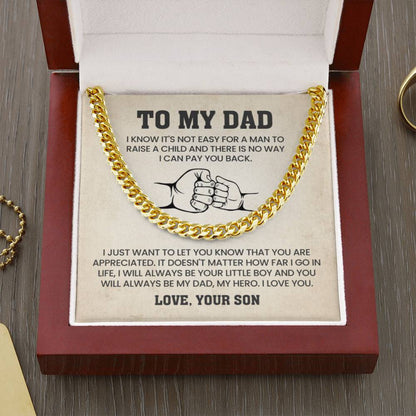 Gift for Dad from Son - Cuban Link Chain - Personalize Memories