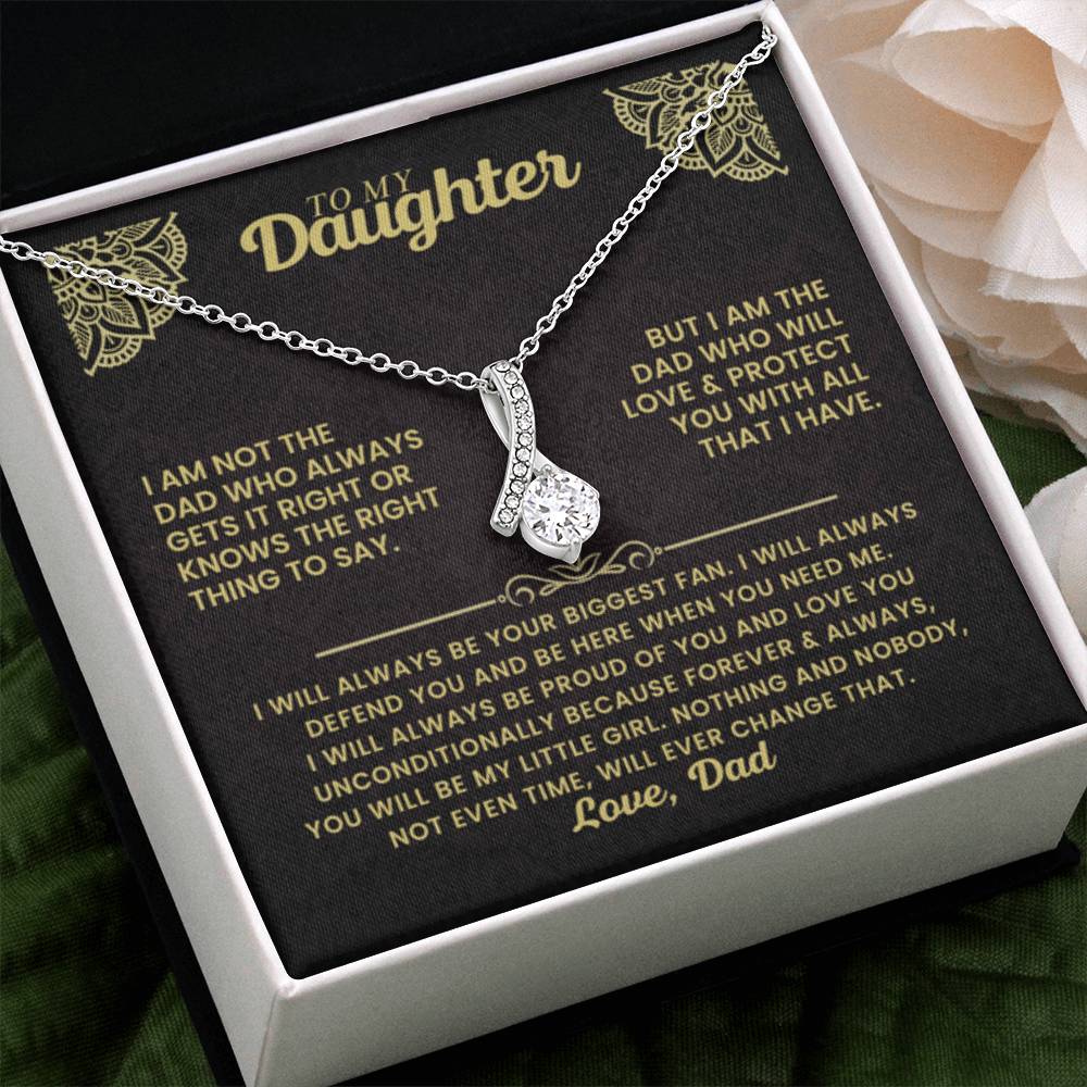 To My Daughter Necklace – Daughter Gift for Valentine’s and Graduation from Dad – Alluring Beauty Necklace - Personalize Memories
