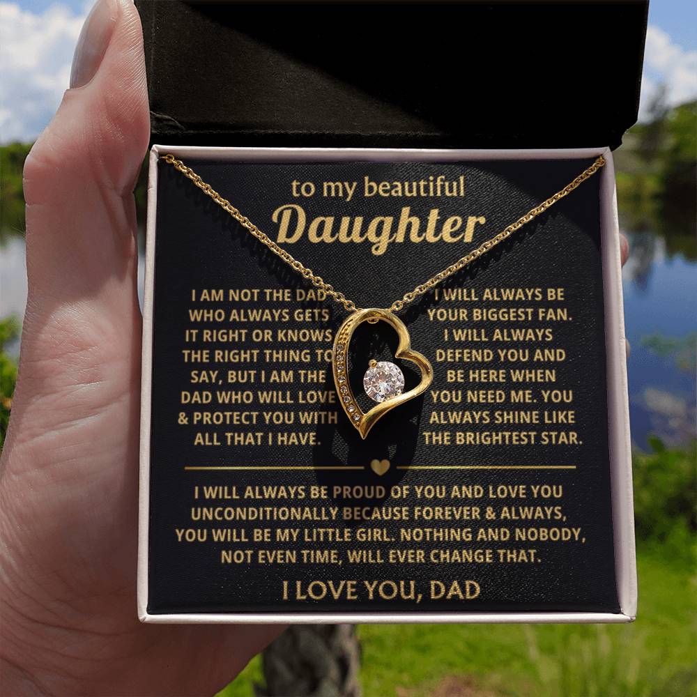 To My Daughter Necklace - I will always be proud of you - Daughter Present from Dad - Forever Love Necklace - Personalize Memories