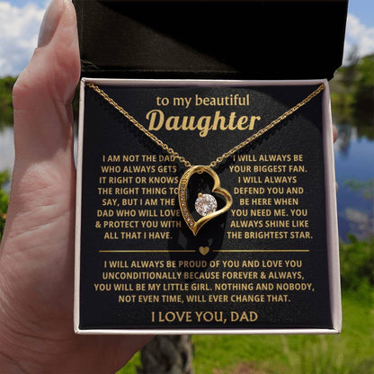 To My Daughter Necklace - I will always be proud of you - Daughter Present from Dad - Forever Love Necklace - Personalize Memories