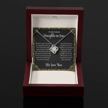 To My Future Daughter In Law - Love Knot Necklace - Gift for Bonus Daughter - Personalize Memories