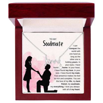 To My Soulmate Necklace - Romantic Soulmate Gift for Her for Christmas & Holiday Gifting - Scripted Love Necklace - Personalize Memories