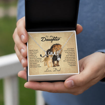 To My Daughter Necklace - Everyday Love Jewelry Gift from Dad for Daughter’s Birthday & Just Because - Scripted Love Necklace - Personalize Memories
