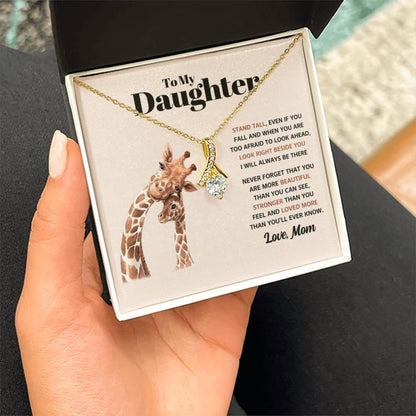 To My Daughter Necklace – Birthday & Graduation Jewelry for Her – Alluring Beauty Necklace - Personalize Memories