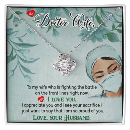 To My Doctor Wife Gift From Husband - Love Knot Necklace - Personalize Memories