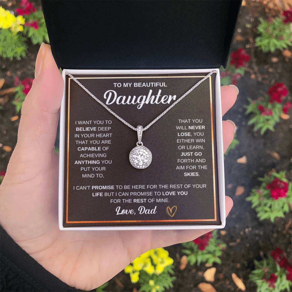 To My Daughter Necklace - Emotional Jewelry from Dad to Celebrate Love Every Day & Always - Eternal Hope Necklace - Personalize Memories