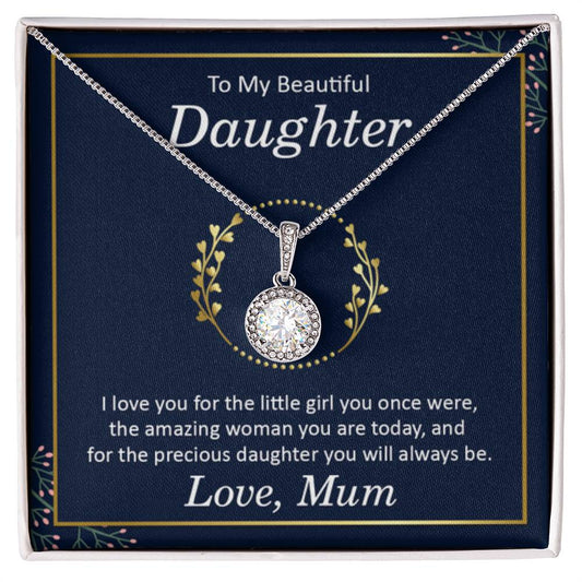 To My Daughter Necklace - Sentimental Birthday Gift from Mom - Eternal Hope Necklace