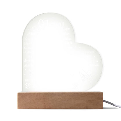 One Year Anniversary Gift - Romantic Gift for Couples - 1 Year Of Marriage Acrylic Heart Plaque - Personalize Memories