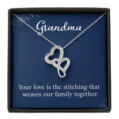 Grandma - Your love is the stitching - Gift for Grandmother Grandma - Heart-to-heart Pendant Necklace - Personalize Memories