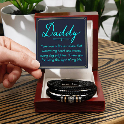 Daddy - your love is like sunshine - Gift for Dad - Love You Forever Bracelet - Personalize Memories