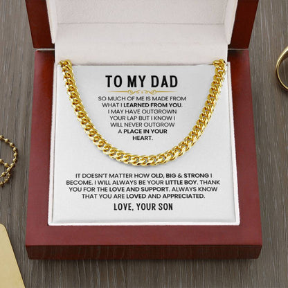 Gift for Dad - I Will Always Be Your Little Boy - Cuban Link Chain from Son - Personalize Memories