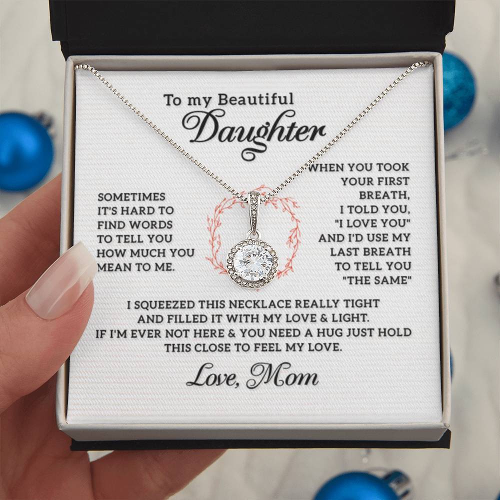 To My Daughter Necklace - Heartfelt Gift from Mom for Birthday, Graduation & Proud Mom Moments - Eternal Hope Necklace - Personalize Memories