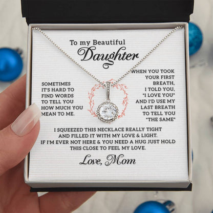 To My Daughter Necklace - Heartfelt Gift from Mom for Birthday, Graduation & Proud Mom Moments - Eternal Hope Necklace - Personalize Memories