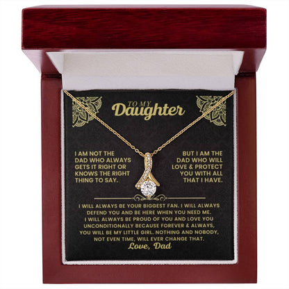To My Daughter Necklace – Daughter Gift for Valentine’s and Graduation from Dad – Alluring Beauty Necklace - Personalize Memories