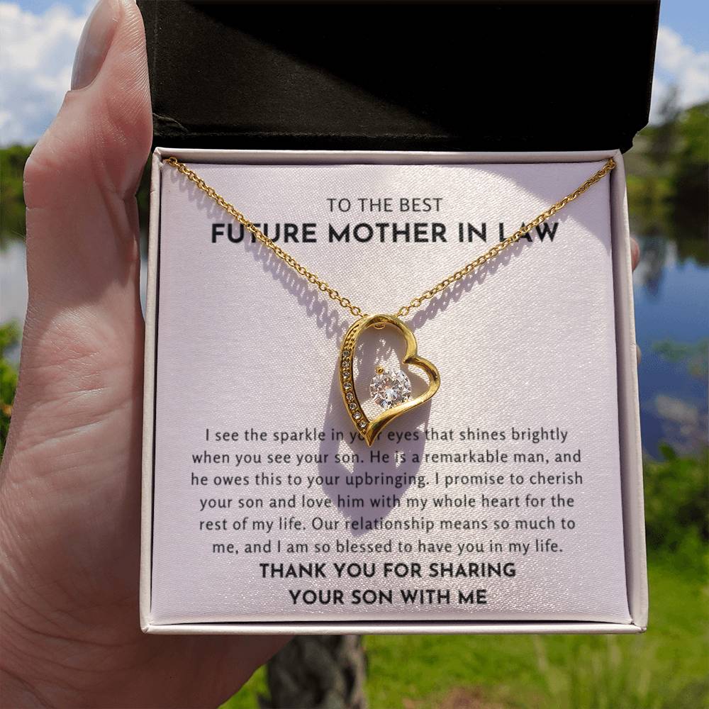 To The Best Future Mother In Law Gift - Thank You For Sharing Your Son With Me - Forever Love Necklace - Personalize Memories