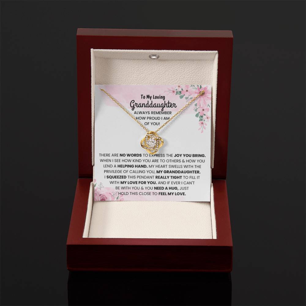 To My Granddaughter Necklace – Birthday, Graduation Special Gift for Granddaughter – Love Knot Necklace - Personalize Memories