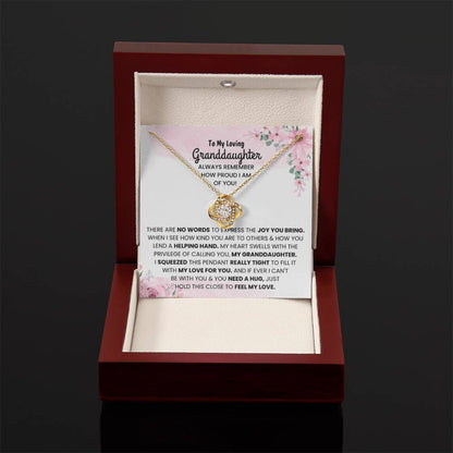To My Granddaughter Necklace – Birthday, Graduation Special Gift for Granddaughter – Love Knot Necklace - Personalize Memories