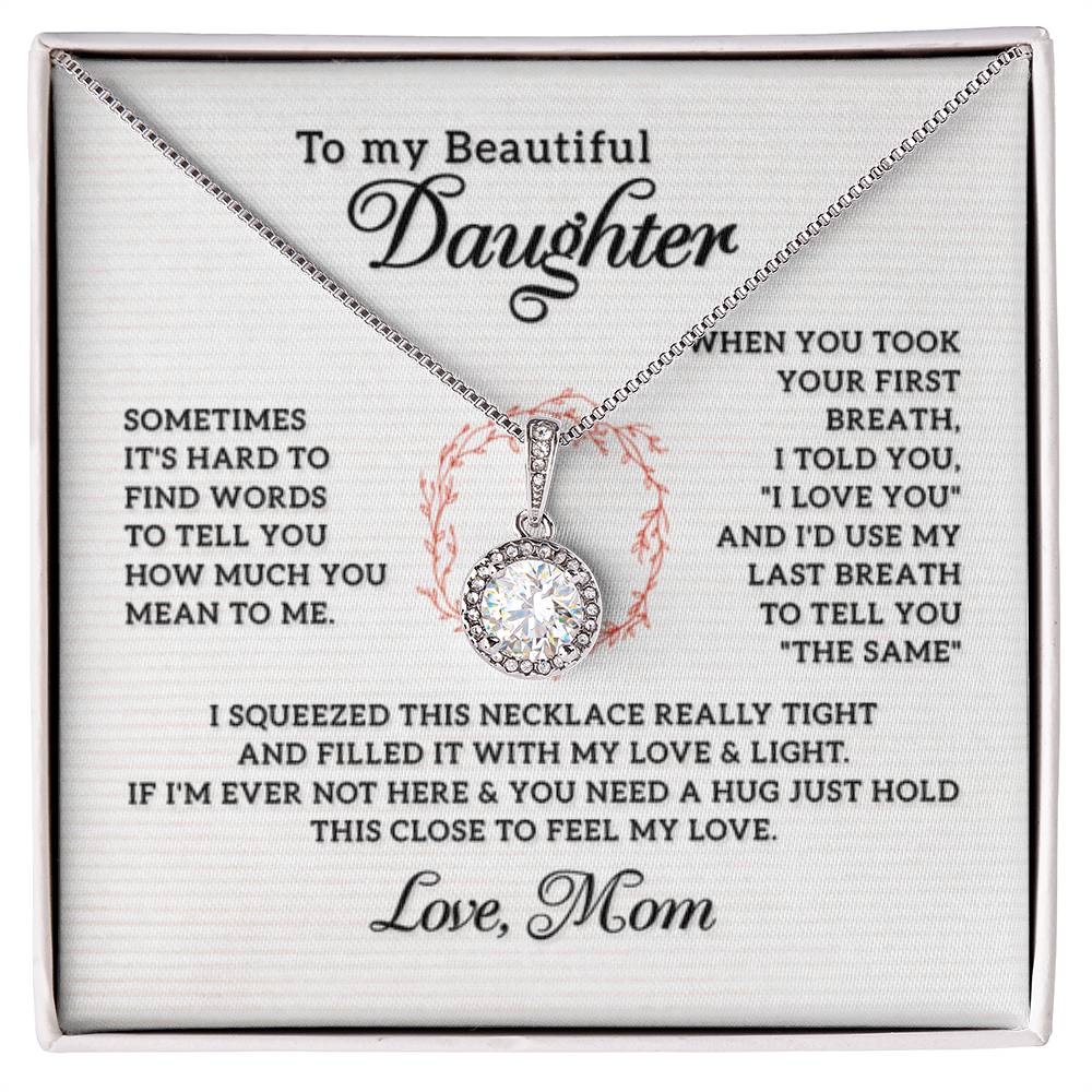 To My Daughter Necklace - Heartfelt Gift from Mom for Birthday, Graduation & Proud Mom Moments - Eternal Hope Necklace - Personalize Memories