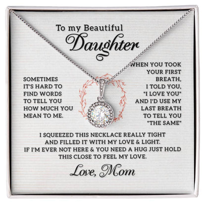 To My Daughter Necklace - Heartfelt Gift from Mom for Birthday, Graduation & Proud Mom Moments - Eternal Hope Necklace - Personalize Memories