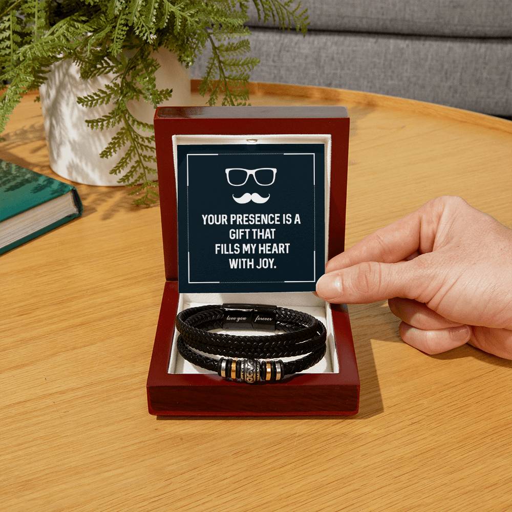 Your presence is a gift that fills my heart with joy - Gift for Dad - Love You Forever Bracelet - Personalize Memories
