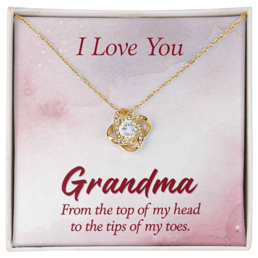I Love You Grandma Gift from Grandkids Grandma - Love Knot Necklace - Personalize Memories