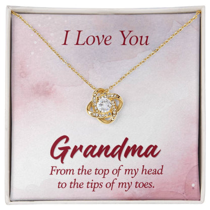I Love You Grandma Gift from Grandkids Grandma - Love Knot Necklace - Personalize Memories