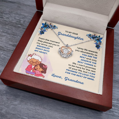To My Granddaughter Necklace – Grandma to Granddaughter Birthday Graduation Gift – Crown Pendant Necklace - Personalize Memories