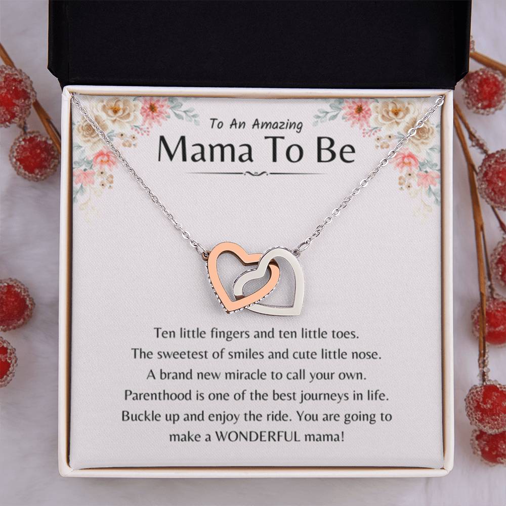 To An Amazing Mama To Be - You're going to make a wonderful mama - Interlocking Hearts Necklace - Gift for New Mom - Personalize Memories