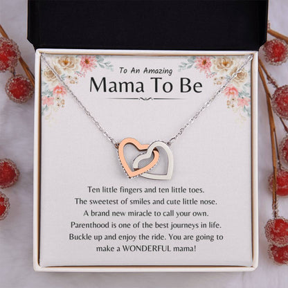 To An Amazing Mama To Be - You're going to make a wonderful mama - Interlocking Hearts Necklace - Gift for New Mom - Personalize Memories