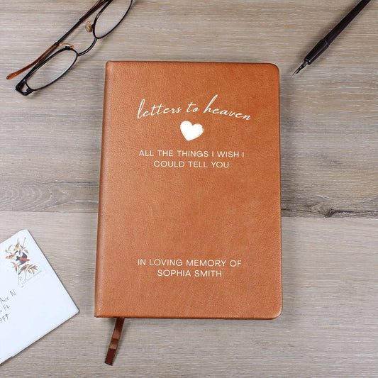Personalized Grief Journal - Sympathy Gift For Loss of Mother & Father - Letters To Heaven In Loving Memory Gift