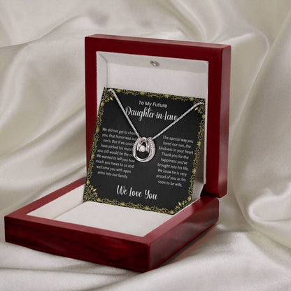 To My Future Daughter In Law - Lucky In Love Necklace - Gift for Bonus Daughter - Personalize Memories
