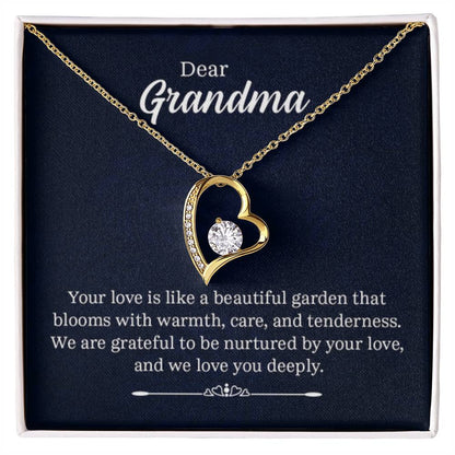 Dear Grandma - Your love is like a beautiful garden - Grandma Gift Grandma - Forever Love Necklace - Personalize Memories