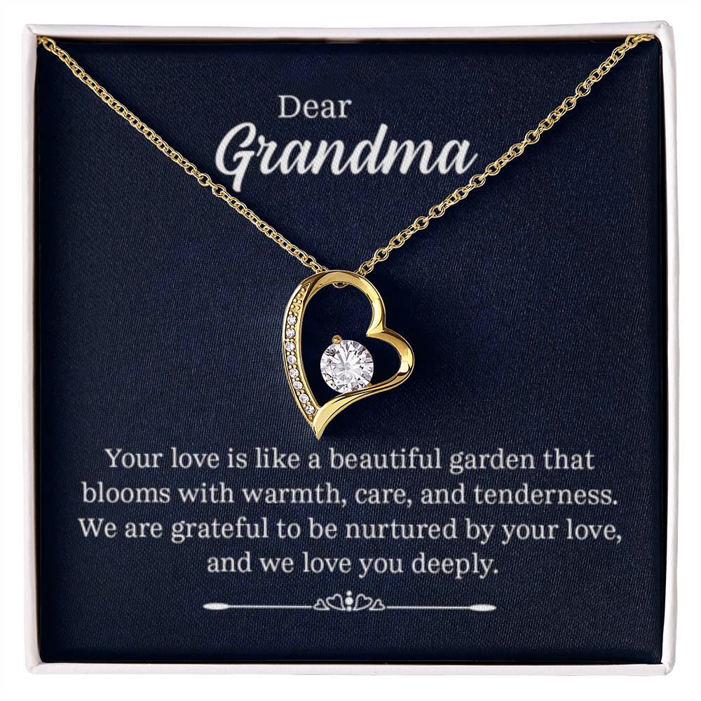 Dear Grandma - Your love is like a beautiful garden - Grandma Gift Grandma - Forever Love Necklace - Personalize Memories