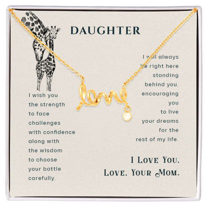 To My Daughter Necklace – Daughter’s Jewelry Gift by Mom – Scripted Love Necklace - Personalize Memories