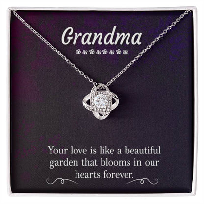 Present for Grandma - Grandma - Love Knot Necklace - Personalize Memories