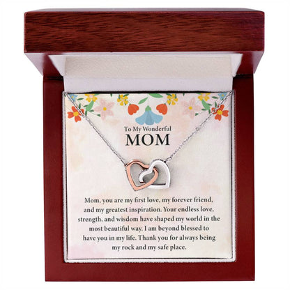 To My Mom - Interlocking Hearts Necklace - Perfect for Birthday, Christmas & Mother's Day - Personalize Memories