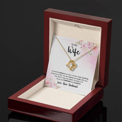 To My Wife Necklace - Romantic Gift for Special Moments & Valentine’s Day - Love Knot Necklace - Personalize Memories