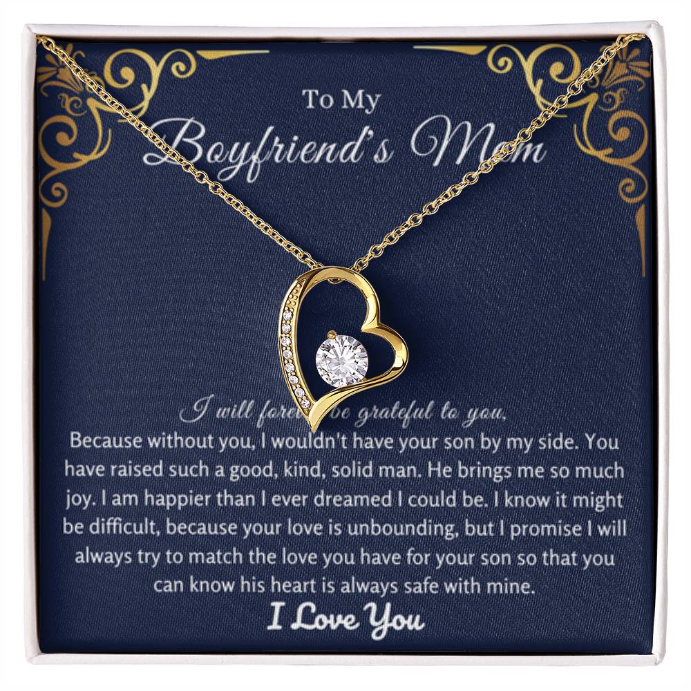 To My Boyfriend's Mom - I will forever be grateful to you - Forever Love Necklace - Unique Bf Mom Present - Personalize Memories