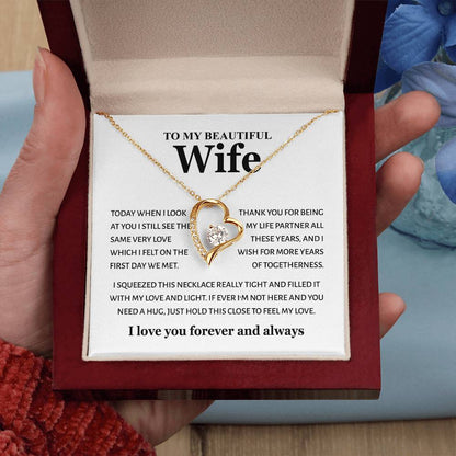 To My Beautiful Wife - Feel My Love - Forever Love Necklace Gift from Husband - Personalize Memories
