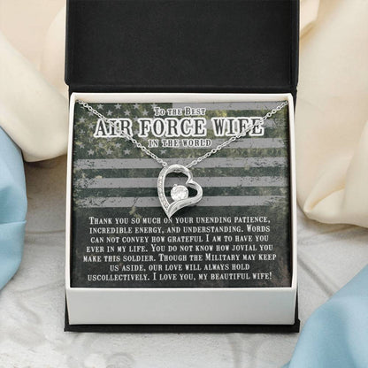 Jewelry Gift for Air Force Wife from Husband - Romantic & Heartfelt - Forever Love Necklace - Personalize Memories