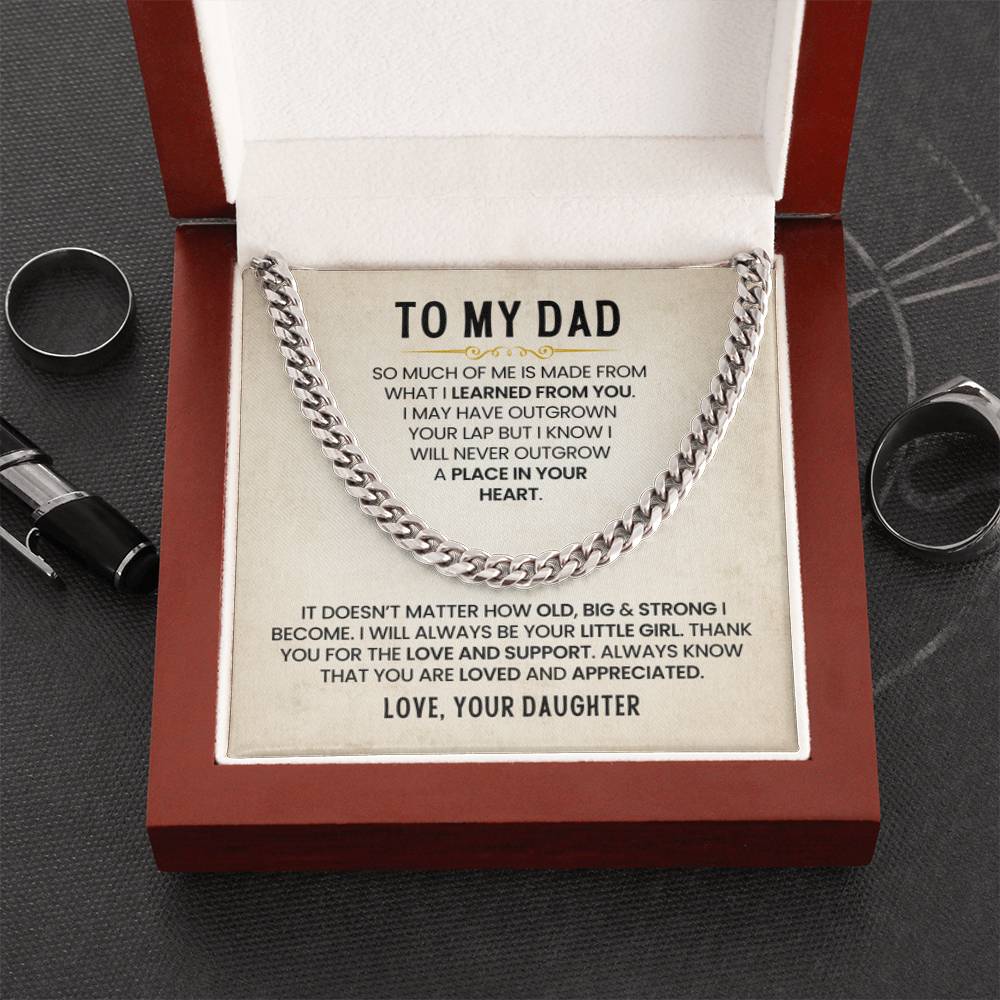 Gift for Dad from Daughter - Cuban Link Chain - Personalize Memories