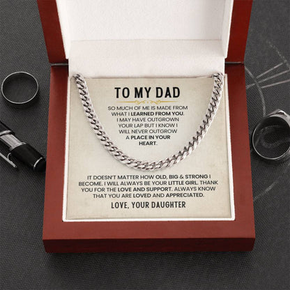 Gift for Dad from Daughter - Cuban Link Chain - Personalize Memories